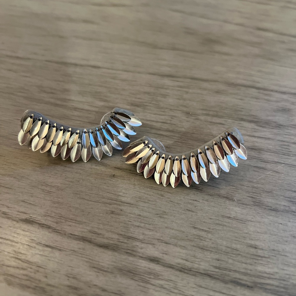 Stella & Dot silver Pegasus ear climbers